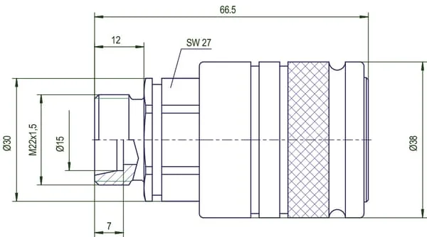 Gopart - SKPF12L22N - Kupplung weiblich 15L