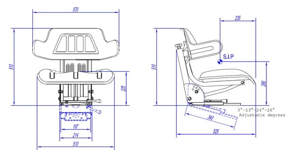 Gopart - TS25000GP - Standard Gelber Traktorsitz