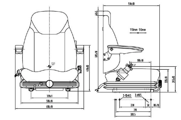 Gopart - TS38000GP - PVC-Sitz Mechanisch Gefedert