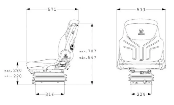 Grammer - G1047331 - Sitz Compacto Basic W PVC
