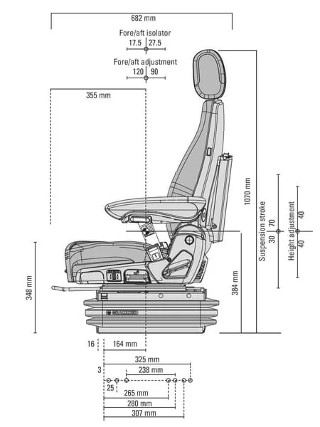 Grammer - G1294584 - Sitz Actimo Evolution 12V Für Dumper