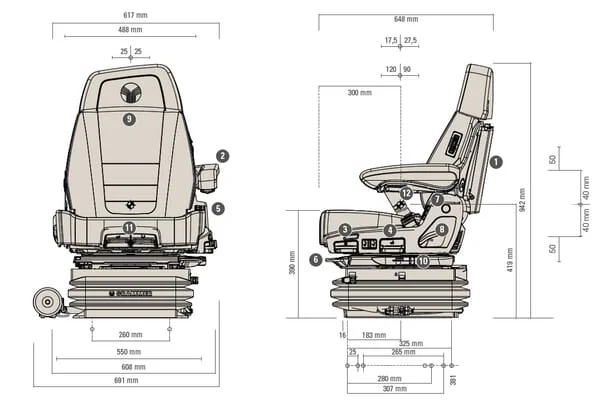 Grammer - G1424507 - Sitz Maximo XT Evolution Active Neues Design Stoff Grammer