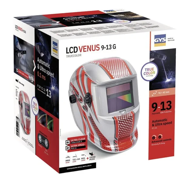 Gys - 079755GYS - Schweisshelm Rot LCD Venus 9/13
