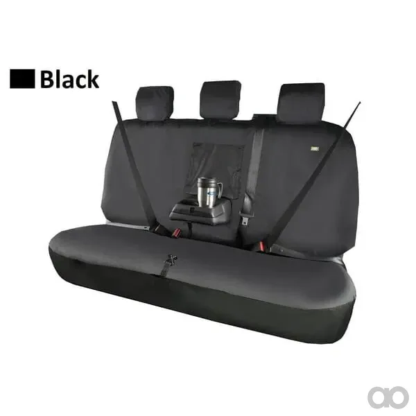 HDD - SC506011 - Sitzbezug Hinten Schwarz 3 Feste Kopfstützen Klapptablett Geeignet für Ford Ranger
