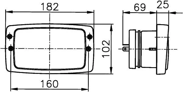 Hella - 1AB006213027 - Integrierter Scheinwerfer 148 x 84