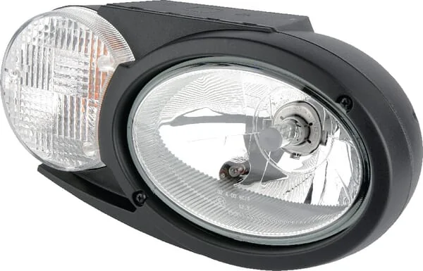 Hella - 1EB996167187 - Scheinwerfer Halogen, Oval, 12/24V, Weiss/Grau/Transparent, Aufschraubbar, 304.5x153.3mm Deutsch-Stecker – Rechts