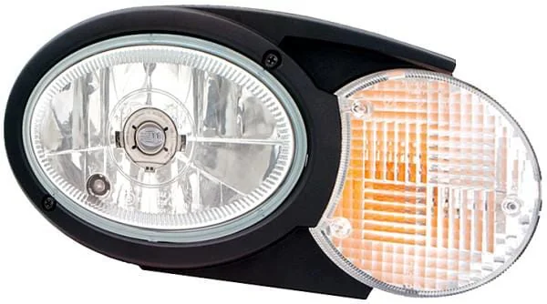 Hella - 1EB996167187 - Scheinwerfer Halogen, Oval, 12/24V, Weiss/Grau/Transparent, Aufschraubbar, 304.5x153.3mm Deutsch-Stecker – Rechts