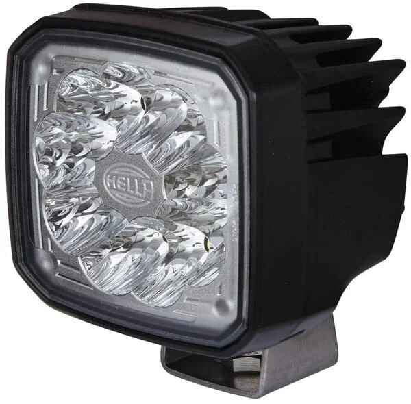 Hella - 1GA995506031 - Arbeitsscheinwerfer LED, 2000LM, Quadratisch, 12/24V, Transparent, 100x85mm Deutsch-Stecker, 9 LEDs