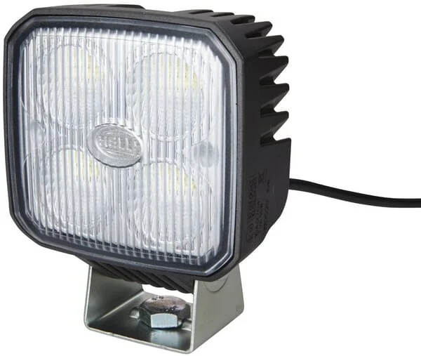 Hella - 1GA996284002 - Arbeitsscheinwerfer LED, 1000LM, Quadratisch, 12/24V, Weiss, 122x53x95mm, Klemme, Flood, 4 LEDs