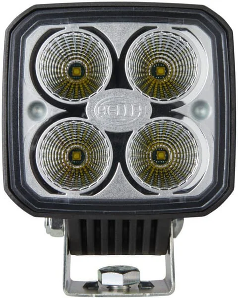 Hella - 1GA996284091 - Arbeitsscheinwerfer LED, 1200LM, Quadratisch, 12/24V, 122x53x95mm, Weiss, Klemme Deutsch-Stecker, 4 LEDs