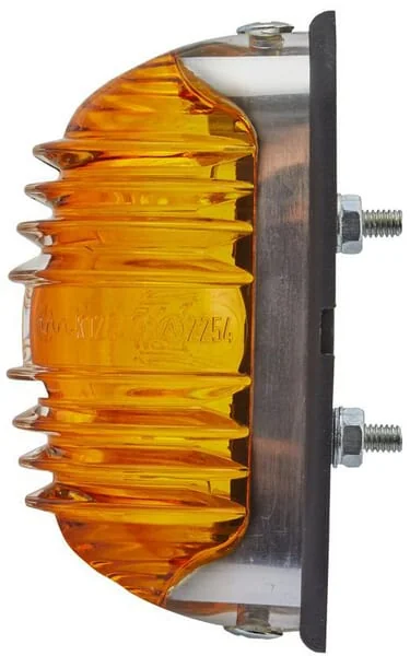 Hella - 2BA001227201 - Kontrollleuchte 18W, Oval, 12V, Gelb, Gehaeuse: Silber, Aufschraubbar, 83x41mm