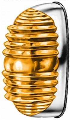 Hella - 2BA001227201 - Kontrollleuchte 18W, Oval, 12V, Gelb, Gehaeuse: Silber, Aufschraubbar, 83x41mm