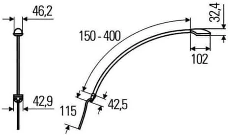Hella - 2JA343720521 - Leselampe Kurz 29,5cm