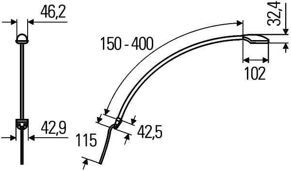 Hella - 2JA343720621 - Leselampe Lang 54,5cm
