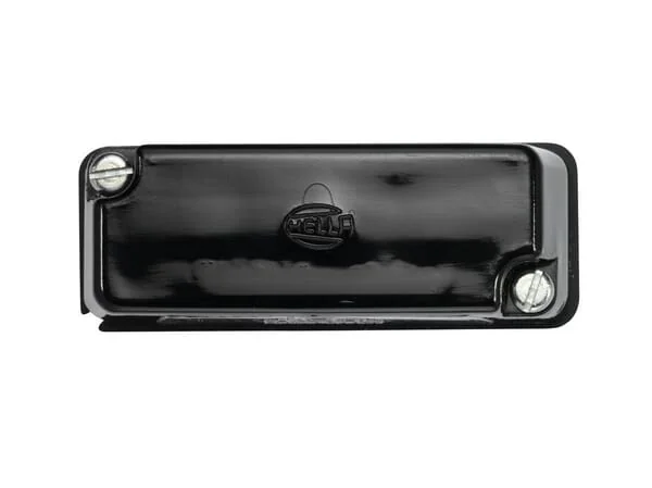Hella - 2KA003168021 - Nummernschildleuchte 5W, Rechteckig, 12/24V, Weiß, Aufschraubbar, 83x33mm, Schaltplatte, Hella
