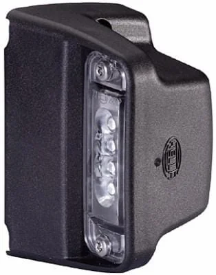 Hella - 2KA010278421 - Nummernschildleuchte LED, Rechteckig, 12V, Transparent, Aufschraubbar, 93x63x66.2mm, Flachsteckeranschluss, 4 LEDs, Hella