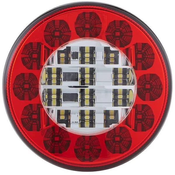 Hella - 2NR357027051 - Rückleuchte LED, Rund, 10/30V, Transparent/Rot, Aufschraubbar, Diameter 122mm, 24 LEDs, Hella Valuefit