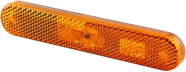 Hella - 2PS009226021 - Markerleuchte LED, 0,50W, Rechteckig, 12V, Gelb, Gehäuse: Orange, Aufschraubbar, 134,9x9,5x23,4mm AMP-Stecker, 2 LEDs, Hella