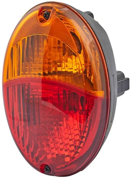 Hella - 2SD343130071 - Rückleuchte Oval, 12V, Rot/Orange, Aufschraubbar, 140,4x98,4x98,4mm, Hella