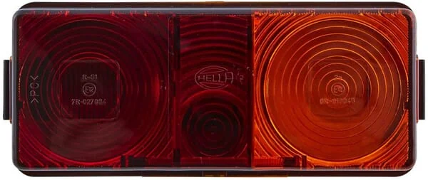 Hella - 2SD998531067 - Rückleuchte Rechteckig, 12/24V, Rot/Orange, Aufschraubbar, 170x64x75mm, Hella