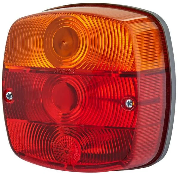 Hella - 2SE002578701 - Rückleuchte Quadratisch, 12/24V, Rot/Orange/Weiß, Aufschraubbar, 121x56x121mm, Hella