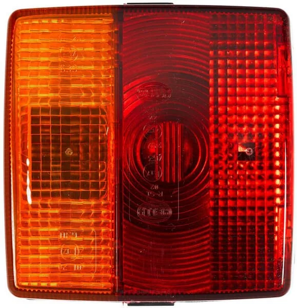 Hella - 2SE004623001 - Quadratische Rückleuchte, 12V, Bernstein/Rot, Aufschraubbar, 102x55x98mm, Hella
