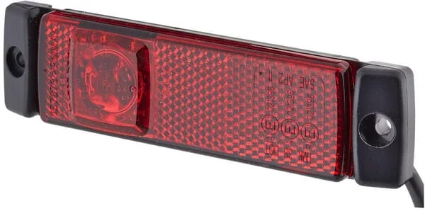 Hella - 2TM008645941 - Markierungsleuchte LED, 1,20W, Rechteckig, 24V, Rot, Aufschraubbar, 130x32x1 LED, Hella