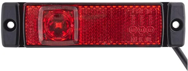 Hella - 2TM008645941 - Markierungsleuchte LED, 1,20W, Rechteckig, 24V, Rot, Aufschraubbar, 130x32x1 LED, Hella