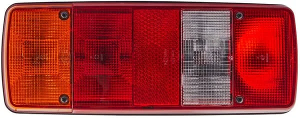 Hella - 2VP003567111 - Rückleuchte Links Rechteckig, 12/24V, Rot/Braun/Gelb, Aufschraubbar, 343x75x133mm, Hella