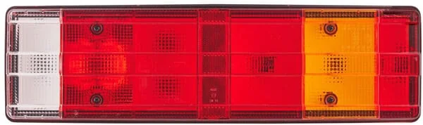 Hella - 2VP008204101 - Rückleuchte Rechts Rechteckig, 12/24V, Bernstein/Transparent/Rot, Aufschraubbar, 465x54x134mm, Hella