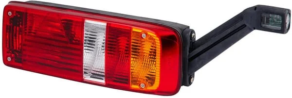 Hella - 2VP340931161 - Rückleuchte Rechts Rechteckig, 24V, Bernstein/Transparent/Rot, Aufschraubbar, Hella