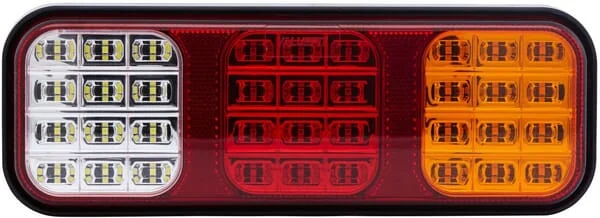 Hella - 2VP357018001 - Rückleuchte LED, Rechteckig, 12/24V, Rot/Bernstein/Weiß, Aufschraubbar, 284x37x100mm, Hella Valuefit