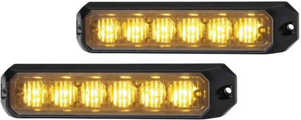 Hella - 2XD012160851 - Warnleuchtensatz, Stroboskoptyp, 12/24V, Bernstein, 6 LEDs, Horizontal, Aluminiumgehäuse, Hella