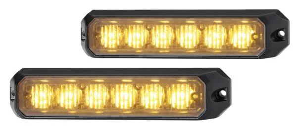 Hella - 2XD012160851 - Warnleuchtensatz, Stroboskoptyp, 12/24V, Bernstein, 6 LEDs, Horizontal, Aluminiumgehäuse, Hella