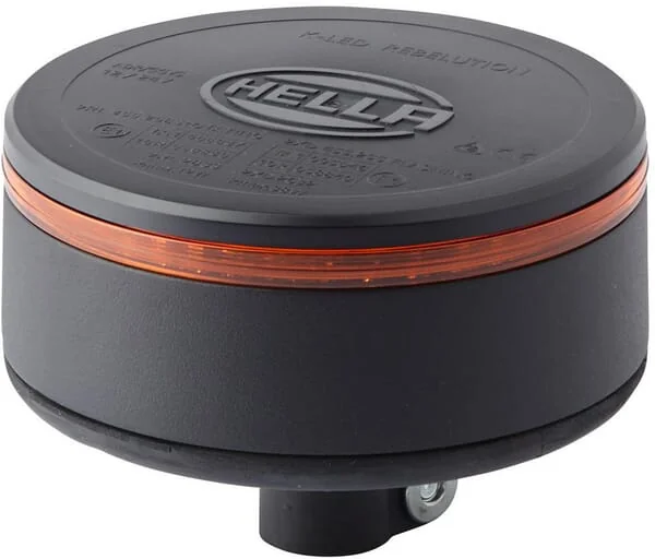 Hella - 2XD455255011 - Rotierende Warnleuchte LED, Rund, 12-24V, Gelb, Mastmontage, Diameter 149mm x 60mm, K-LED Rebelution von Hella
