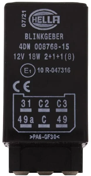 Hella - 4DN008768151 - Blinkrelais, 6-Polig, 12 V