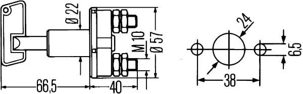 Hella - 6EK002843013 - Hauptschalter, Batterie, 2 Kontakte, 100A, Normal Offener Kontakt