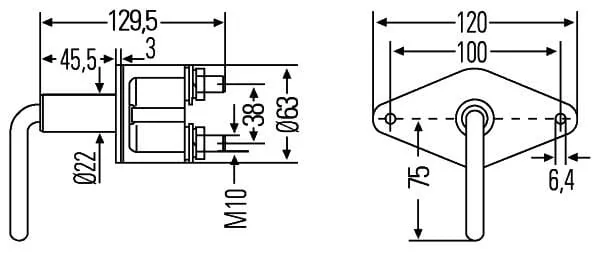 Hella - 6EK008458037 - Hauptschalter, Batterie, 24/12V, 2-Polig, 250A, Normal Offener Kontakt