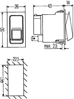Hella - 6FH007832151 - Schalter II-I-0