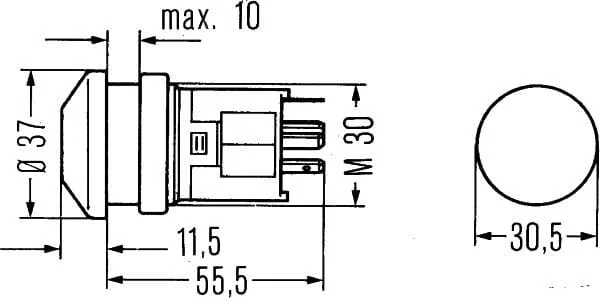Hella - 6HF003916011 - Warnblinkschalter 12V