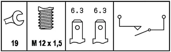 Hella - 6ZF008621511 - Schalter, Rueckfahrlicht, 12V, 2-Polig, Oeffner