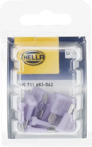 Hella - 8JS711683062 - Sicherung Standard-Flachstecker 12V 3A Laenge 18,8mm Lila Packung 10x Hella