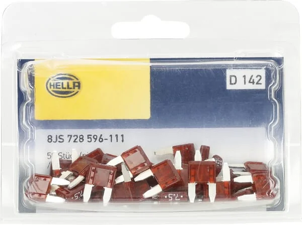 Hella - 8JS728596111 - Sicherung Mini-Flachstecker 7,5A Länge 10,9mm Braun Packung 50x