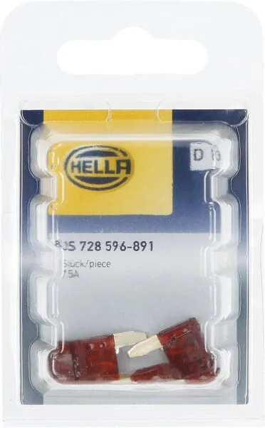 Hella - 8JS728596891 - Sicherung Mini-Flachstecker 7,5A Länge 19mm Braun Packung 5x