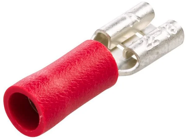 Hella - 8KW705392003 - Flachsteckhülse Weiblich, Rot, 0,5-1mm² 4,8x0,5mm, Blister 100x