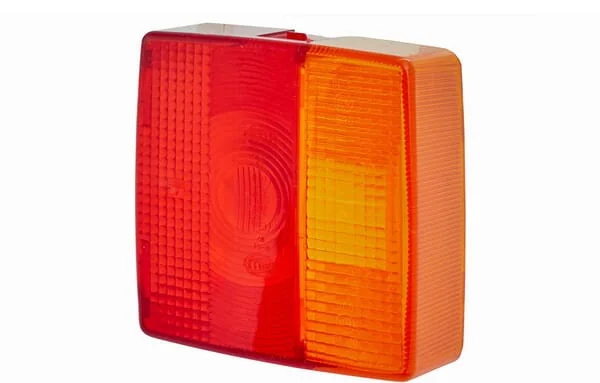 Hella - 9EL129519001 - Lichtlinse, Rot/Transparent/Bernstein, Quadratisch LH/RH/Heck Hella