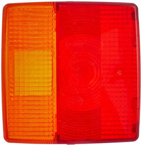 Hella - 9EL129519001 - Lichtlinse, Rot/Transparent/Bernstein, Quadratisch LH/RH/Heck Hella