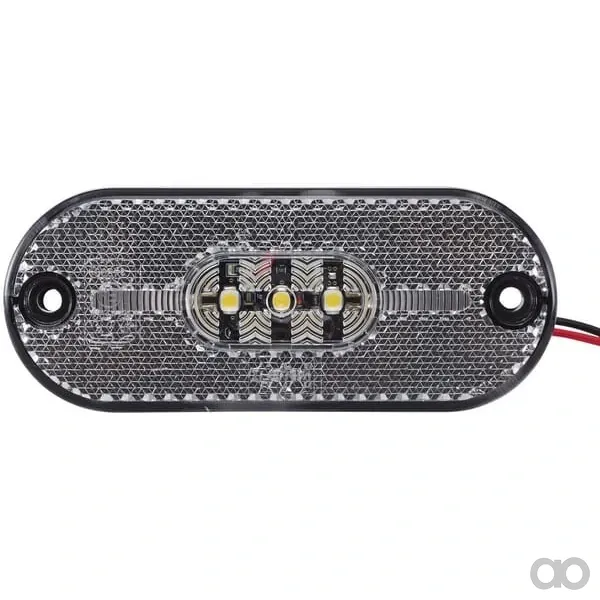 Hella ValueFit - 2PG357009121 - Markierungsleuchte LED, Rechteckig, 24V, Transparent, Verschraubt, 108x10.5x44mm, 5 LED, Hella ValueFit