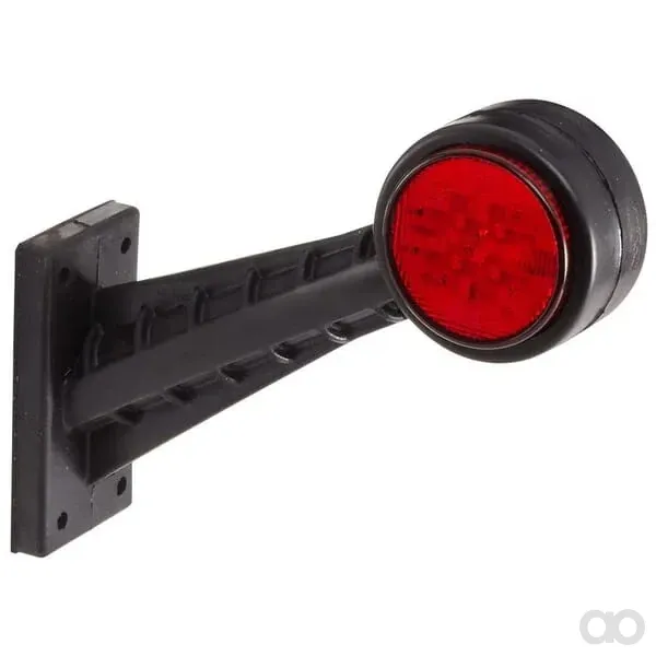 Hella ValueFit - 2XS357004041 - Markierungsleuchte Rechts LED, Rund, 12/24V, Rot/Weiß, Aufschraubbar, 142,5x45x160mm, 8 LEDs
