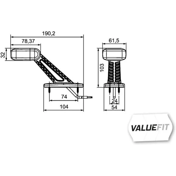 Hella ValueFit - 2XS357006011 - Markierleuchte LH LED, Eckig, 10/30V, Weiß, Aufschraubbar, 190,2x61,5x103mm, 8 LEDs